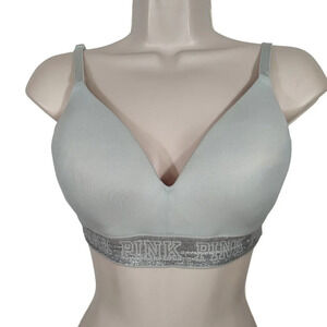 Victorias Secret Where Everywhere Wireless Lightly Lined Bra Size 34D Green FLAW